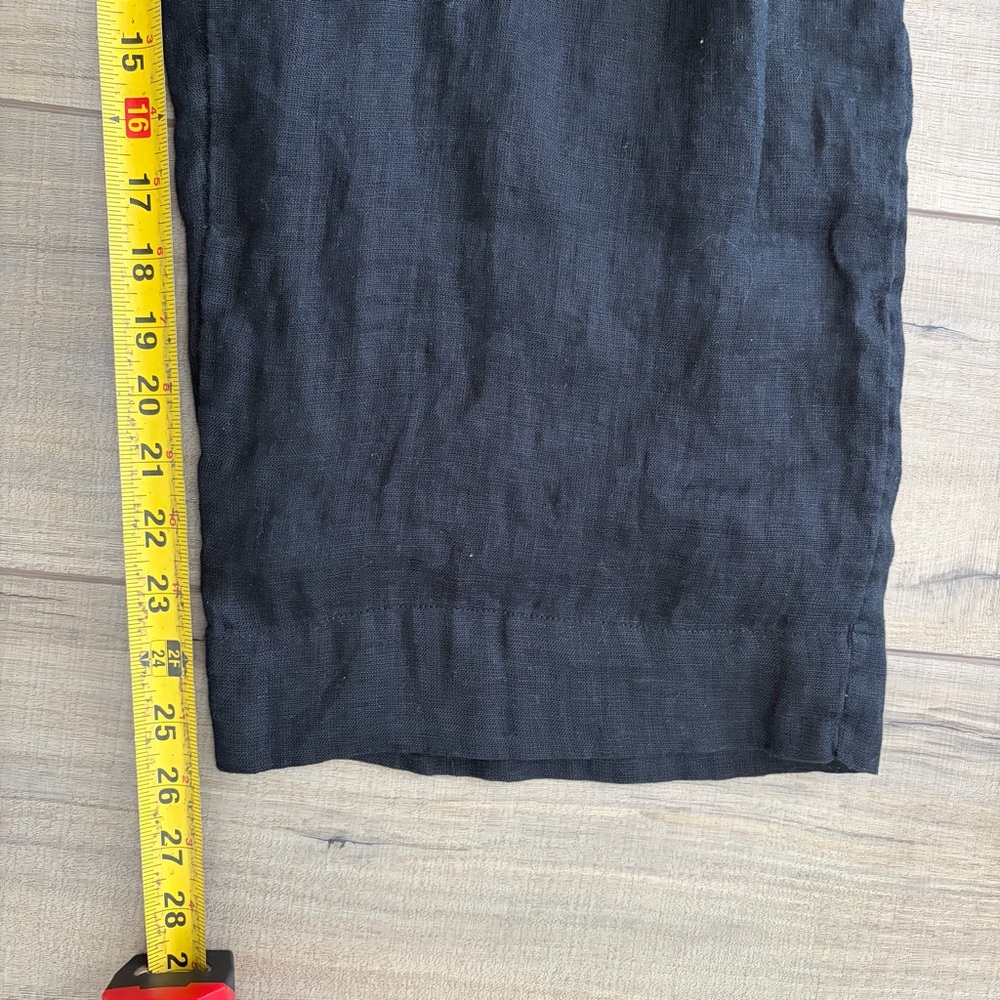C&C California Black High Rise Linen Wide Leg Ankle Length Pull On Pants M - Picture 9 of 9